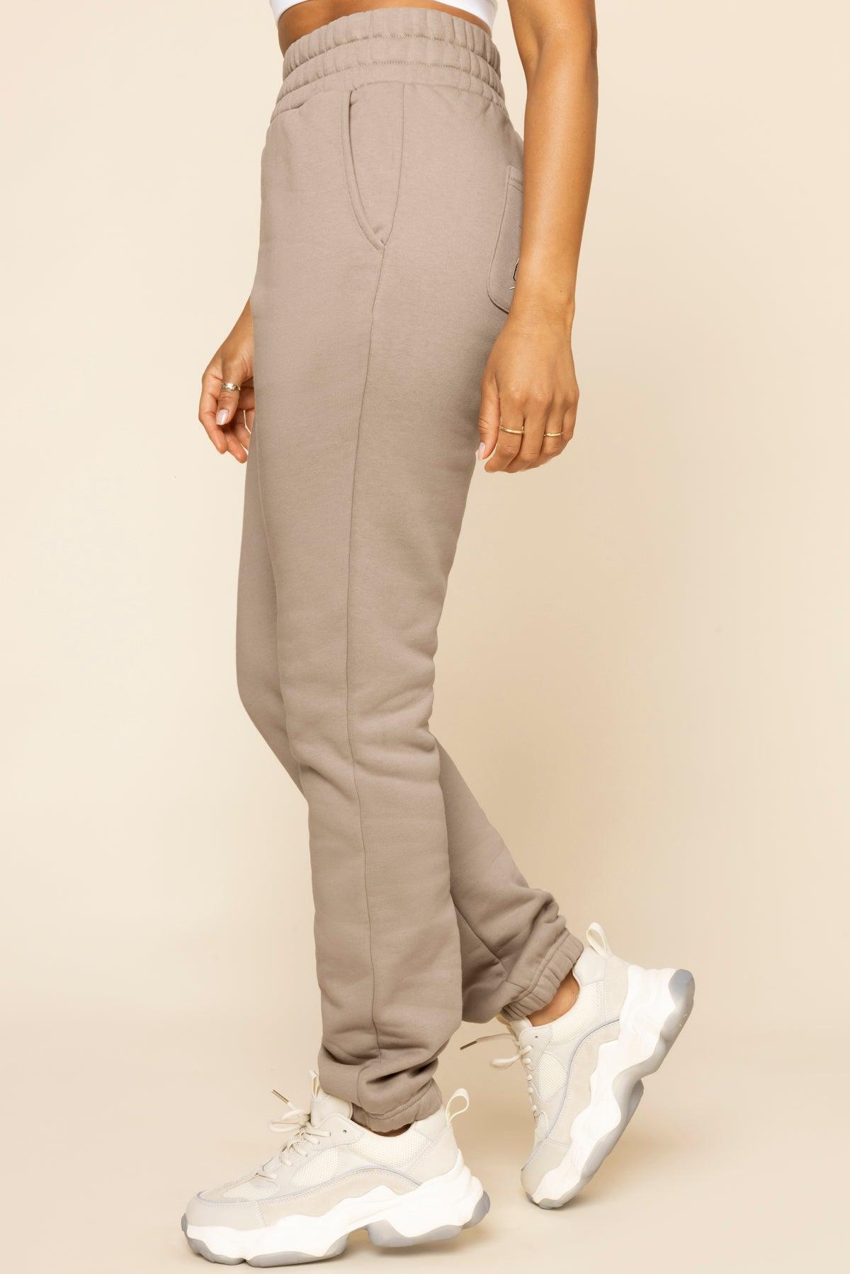 Cloud Rollover Sweatpant - Taupe Product Image