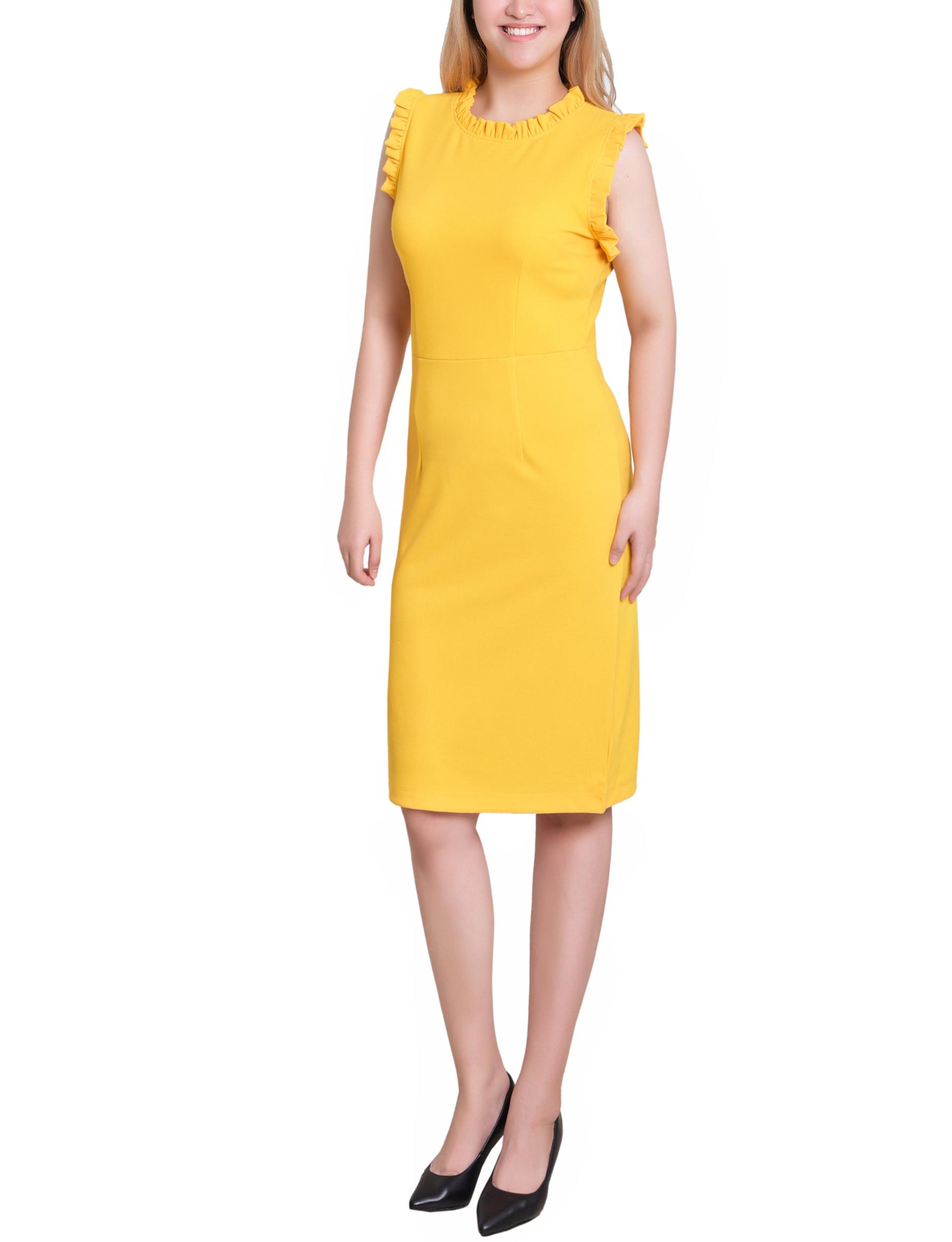 Lemon Sleeveless Ruffle Detail Dress Product Image