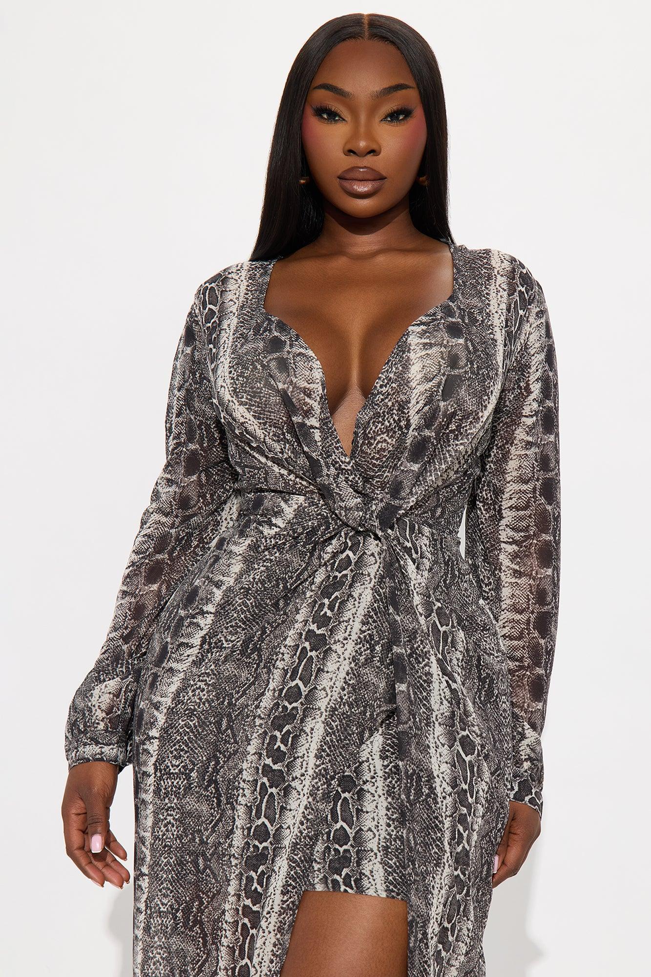 Martina Chiffon Maxi Dress - Grey/combo Female Product Image