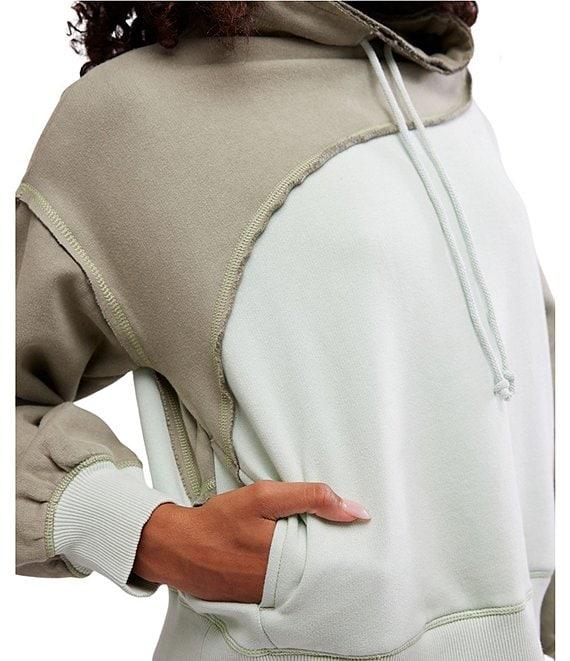 FP Movement Color Block Homestretch Drawstring Neckline Long Sleeve Slouchy Pullover Product Image