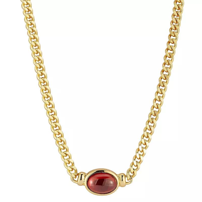 WINX 18k Gold Plated Cubic Zirconia Curb Chain Necklace, Women's, Size: 17-19" ADJ, Gold Tone Product Image