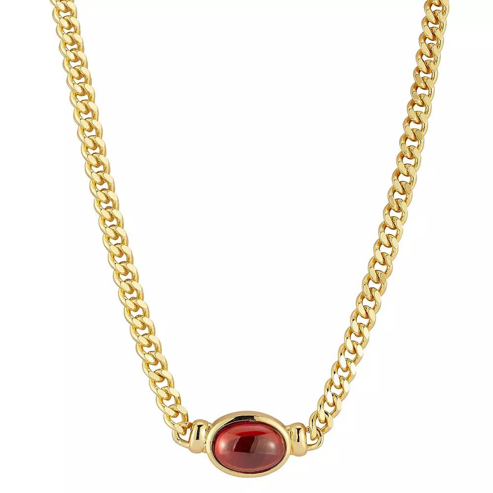 WINX 18k Gold Plated Cubic Zirconia Curb Chain Necklace, Women's, Size: 17-19" ADJ, Gold Tone Product Image