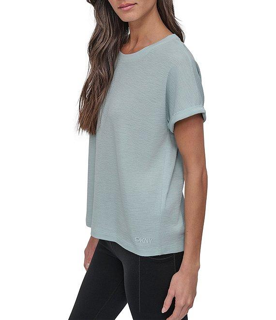 DKNY Sport by Donna Karan Mini Waffle Crew Neck Short Sleeve T-Shirt Product Image