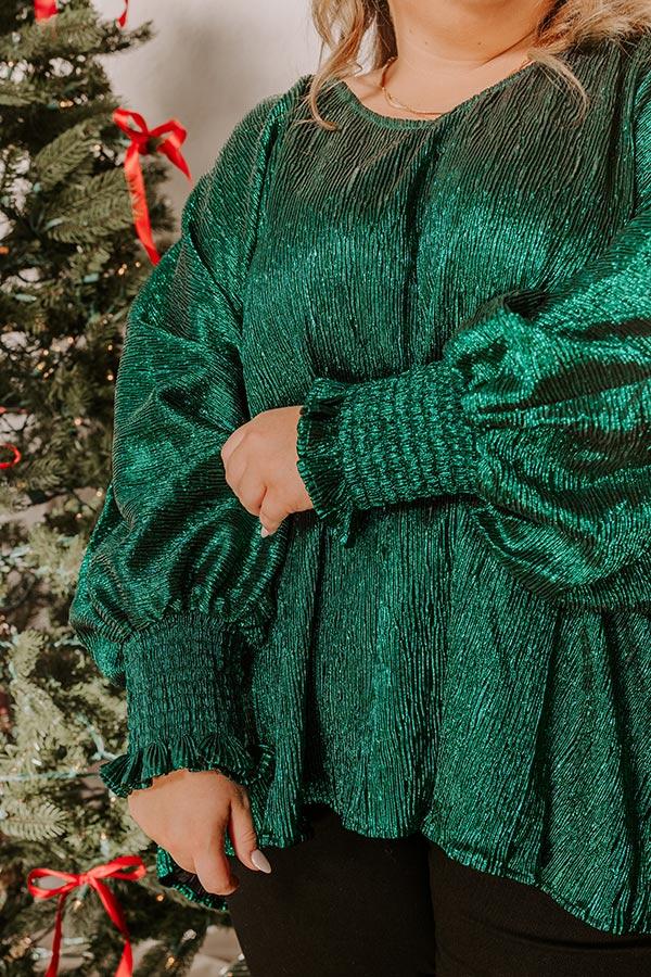 Evergreen Elegance Metallic Oversized Top Curves Product Image