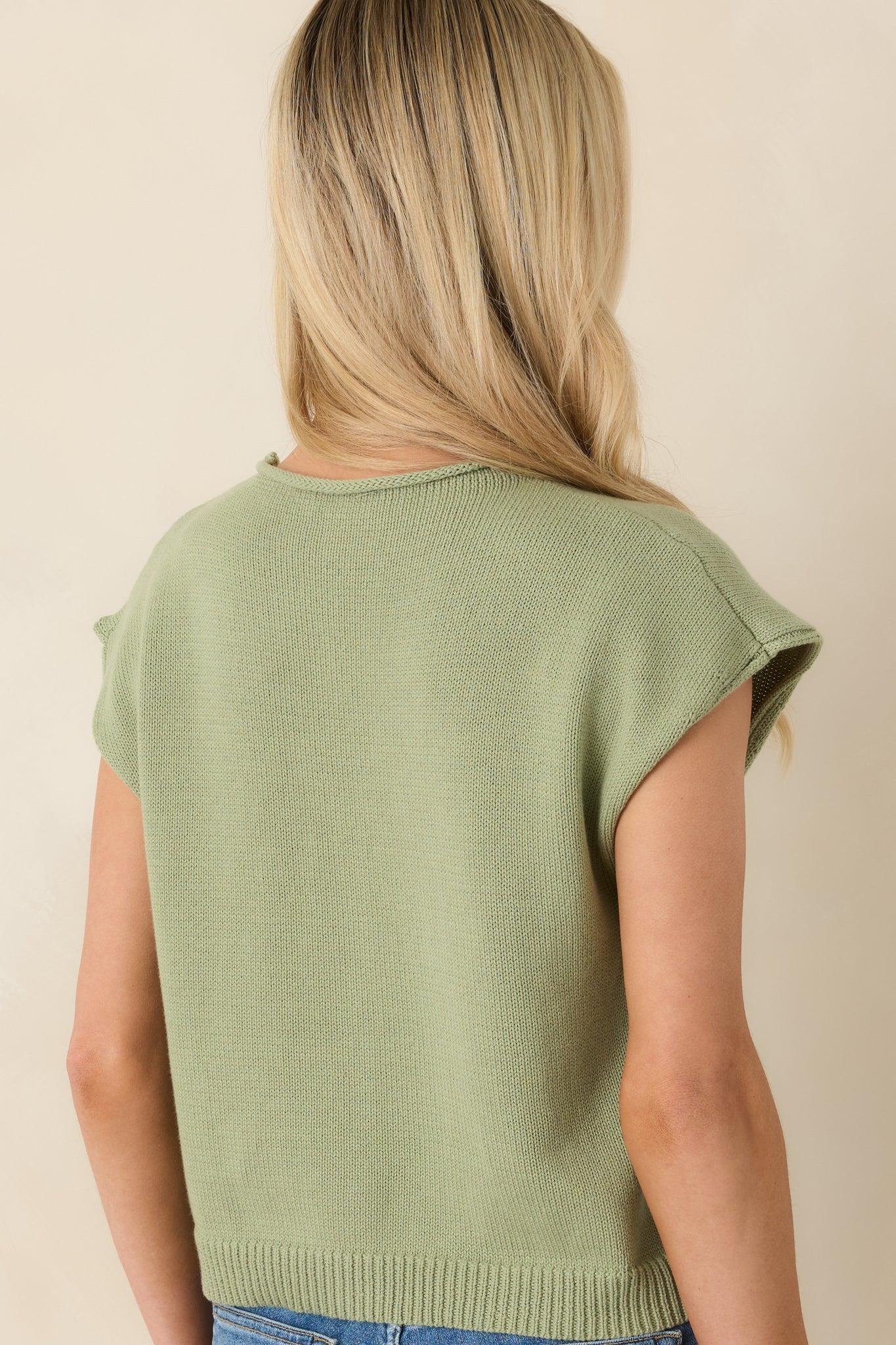 Let's Do This Light Green Sleeveless Button Front Top Product Image