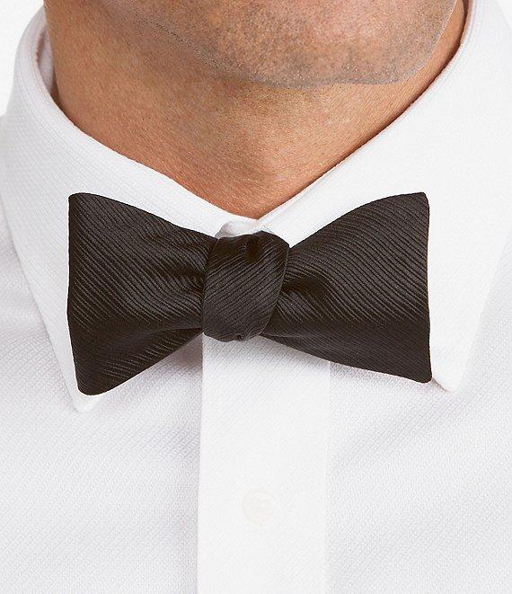 Cremieux Solid Ribbed Silk Bow Tie Product Image