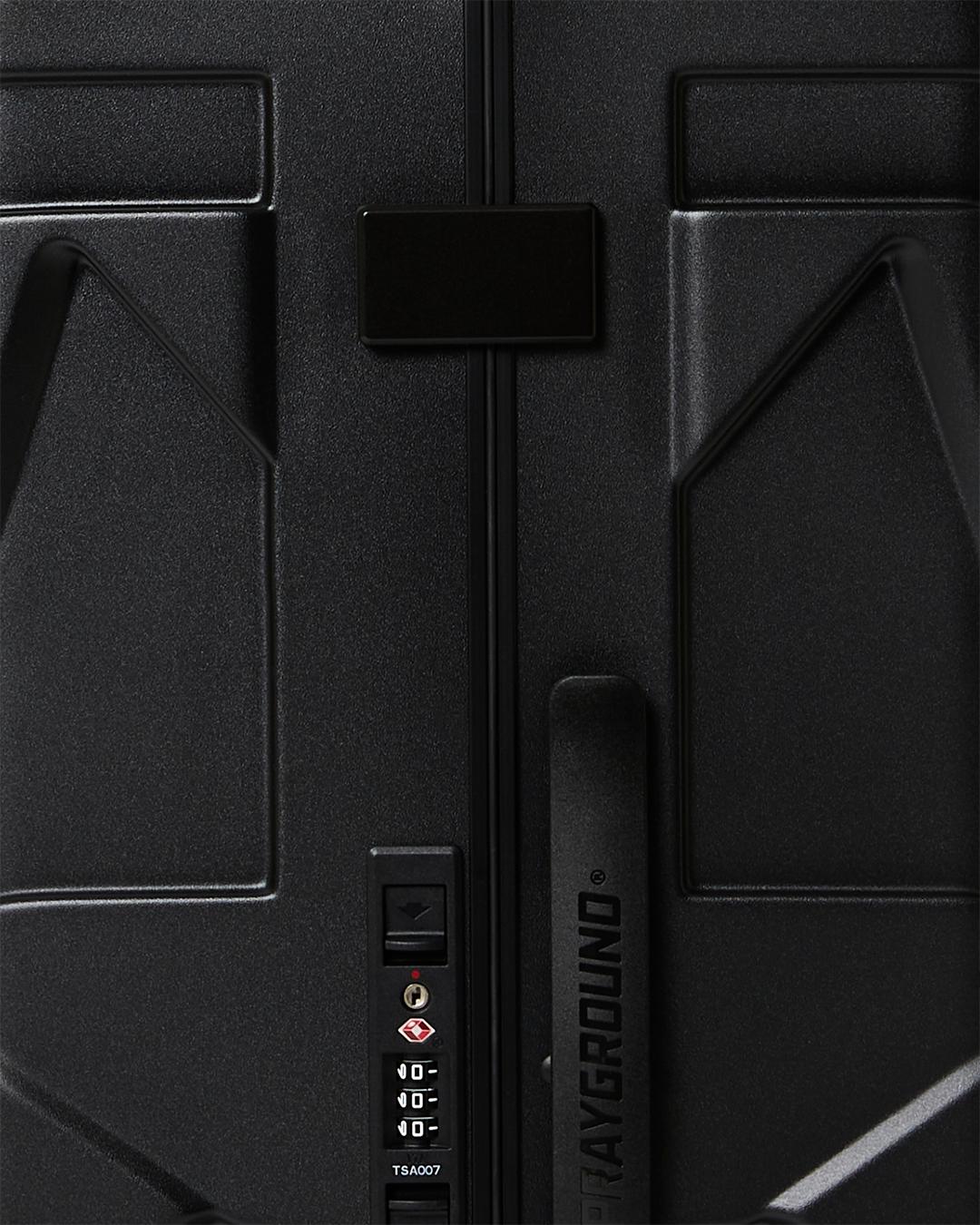 THE JOURNEY BEGINS SHARKITECTURE CARRY-ON LUGGAGE BLACK WITH EXTRA STICKERS Product Image