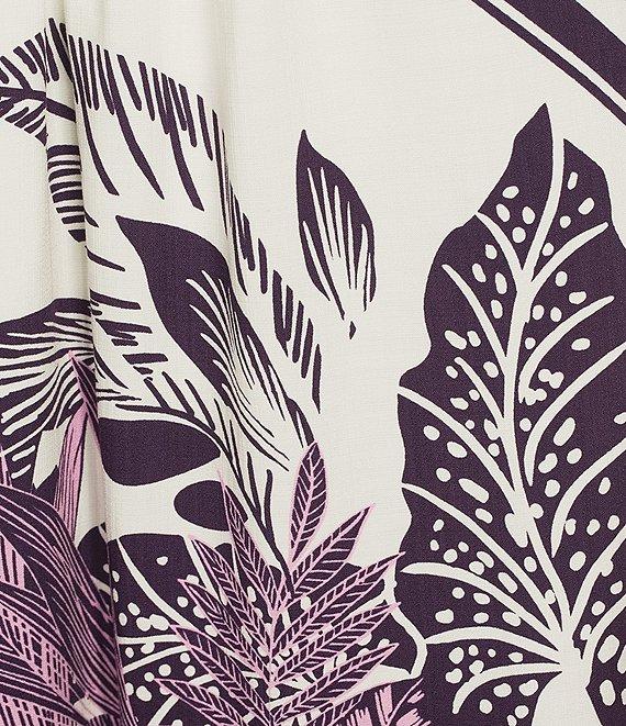 Nurture Jacquard Elbow Sleeve V-Neck A-Line Dress Product Image