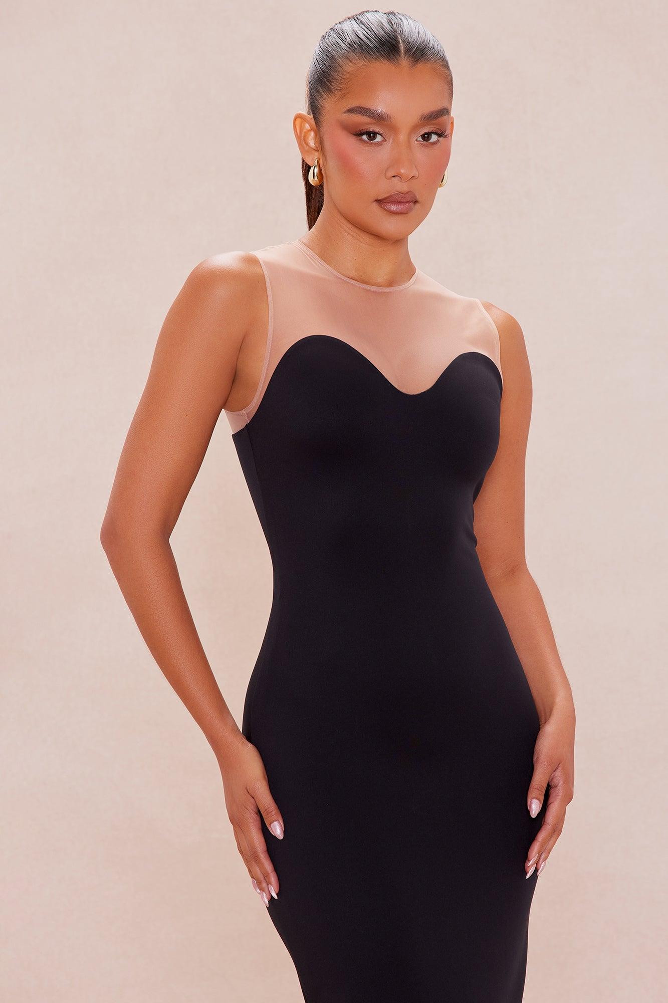 Michelle Mesh Cut Out Maxi Dress - Black Female Product Image