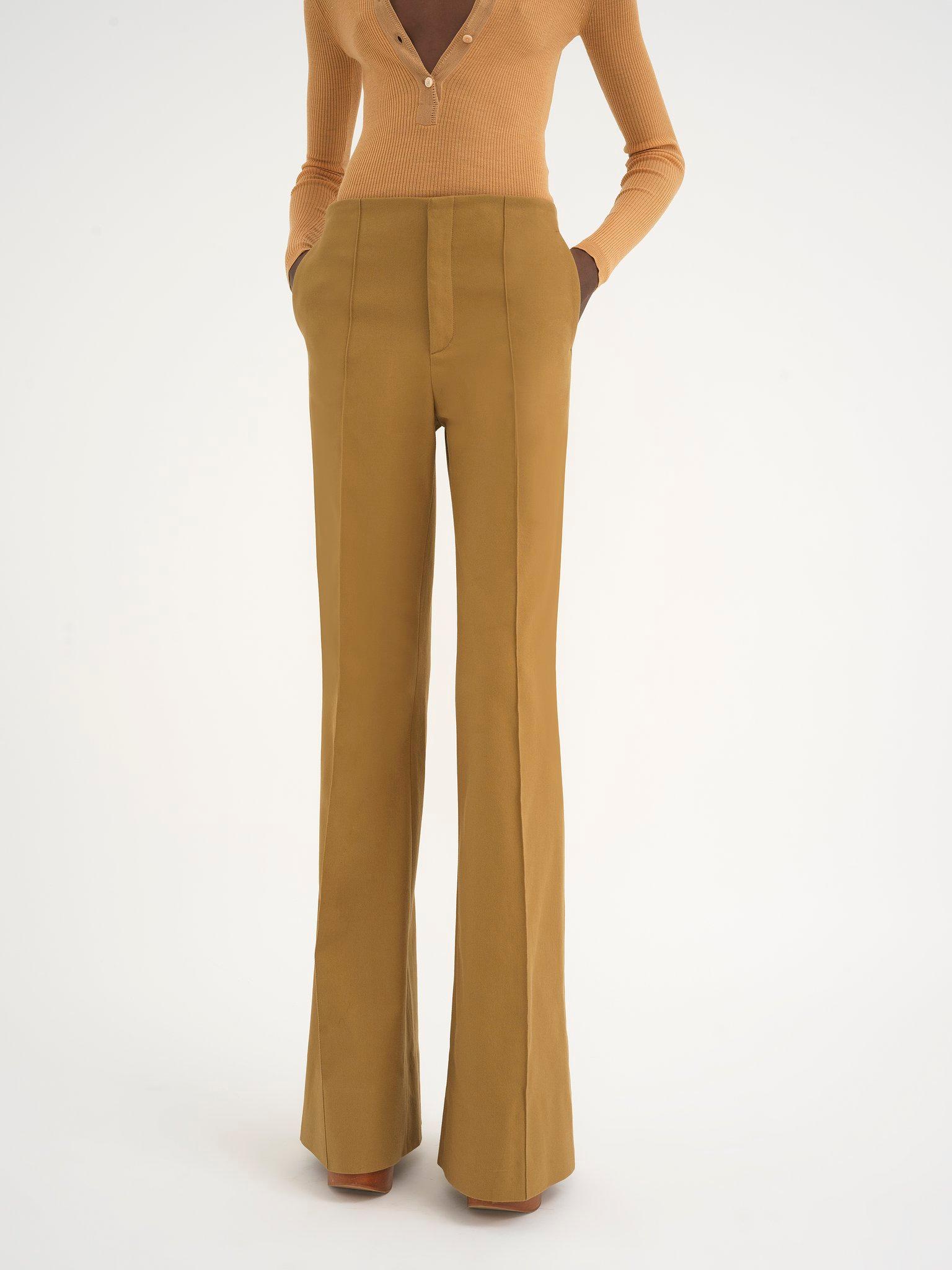 Flare pants in cotton drill Product Image