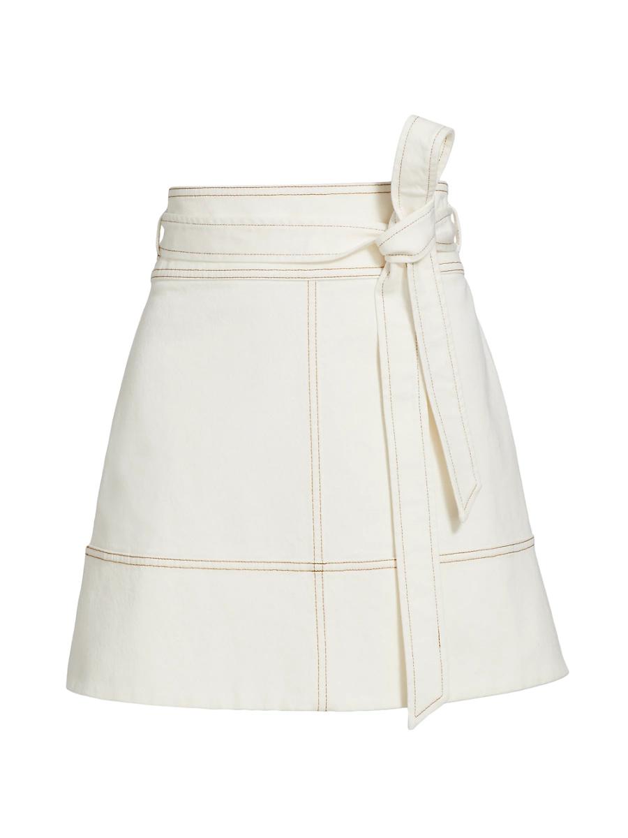 Womens Courtney Denim Tie-Waist A-Line Skirt Product Image
