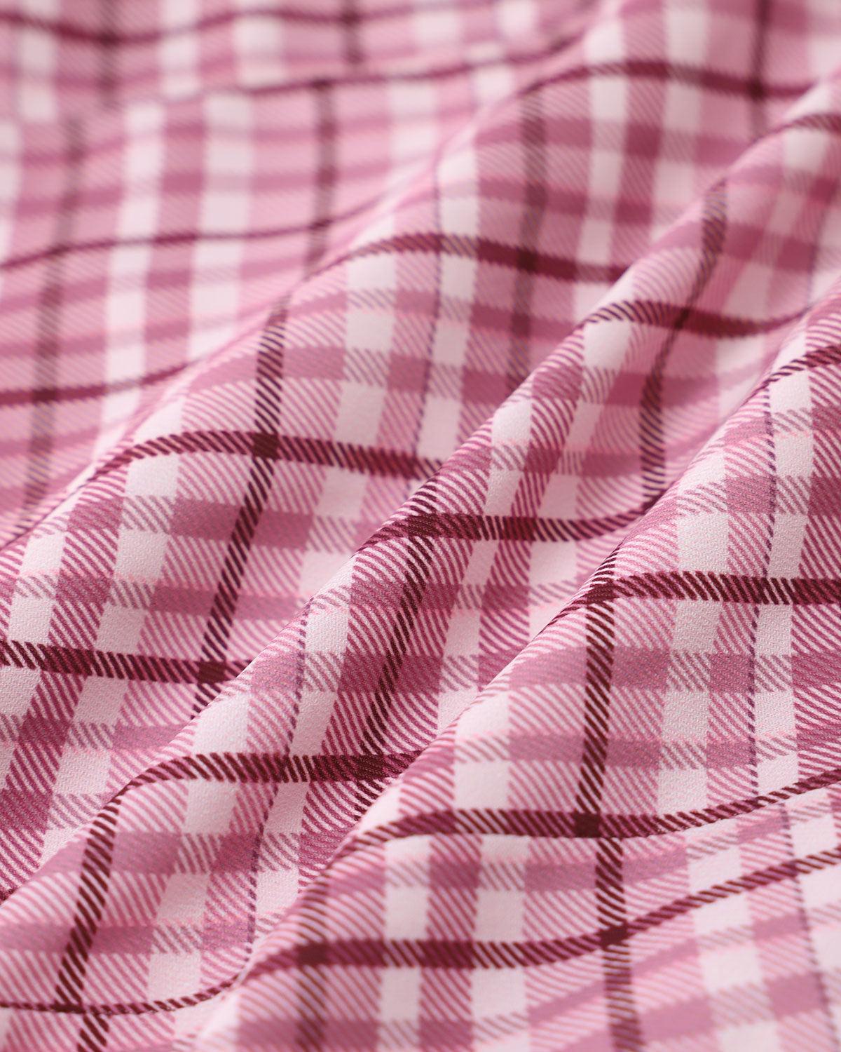 Pink Plaid Straight Mini Skirt Product Image