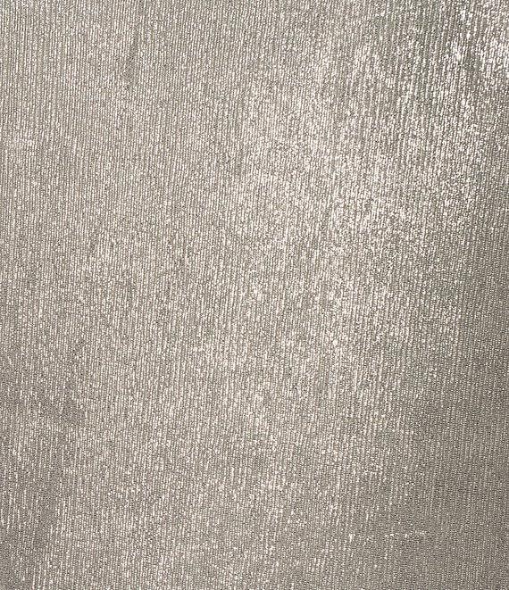 Marina Plus Size Short Sleeve Ribbed Knot Long Foil Midi Dress Product Image