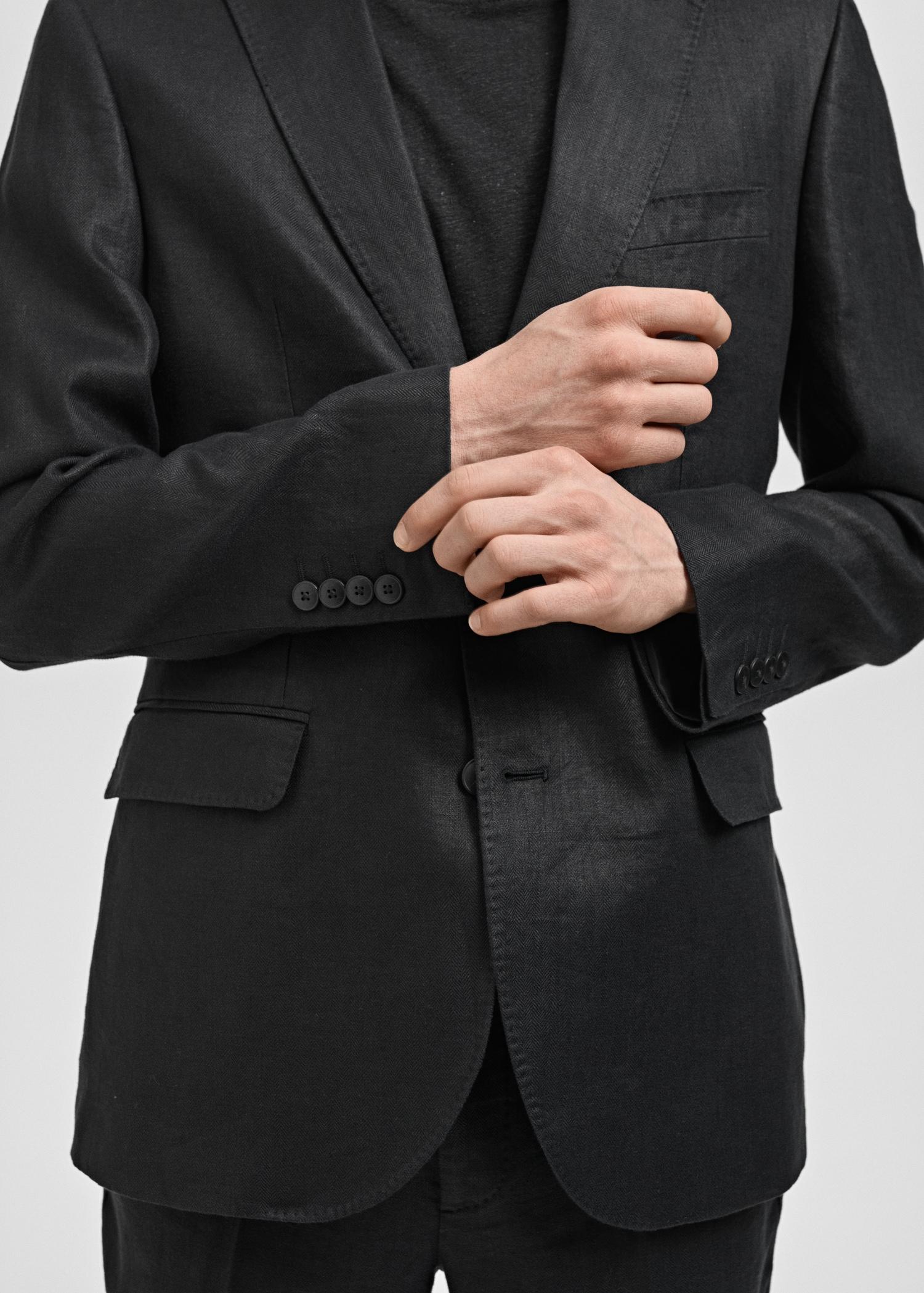 Amalfi 100% linen slim-fit suit blazer - Men | MANGO USA Product Image