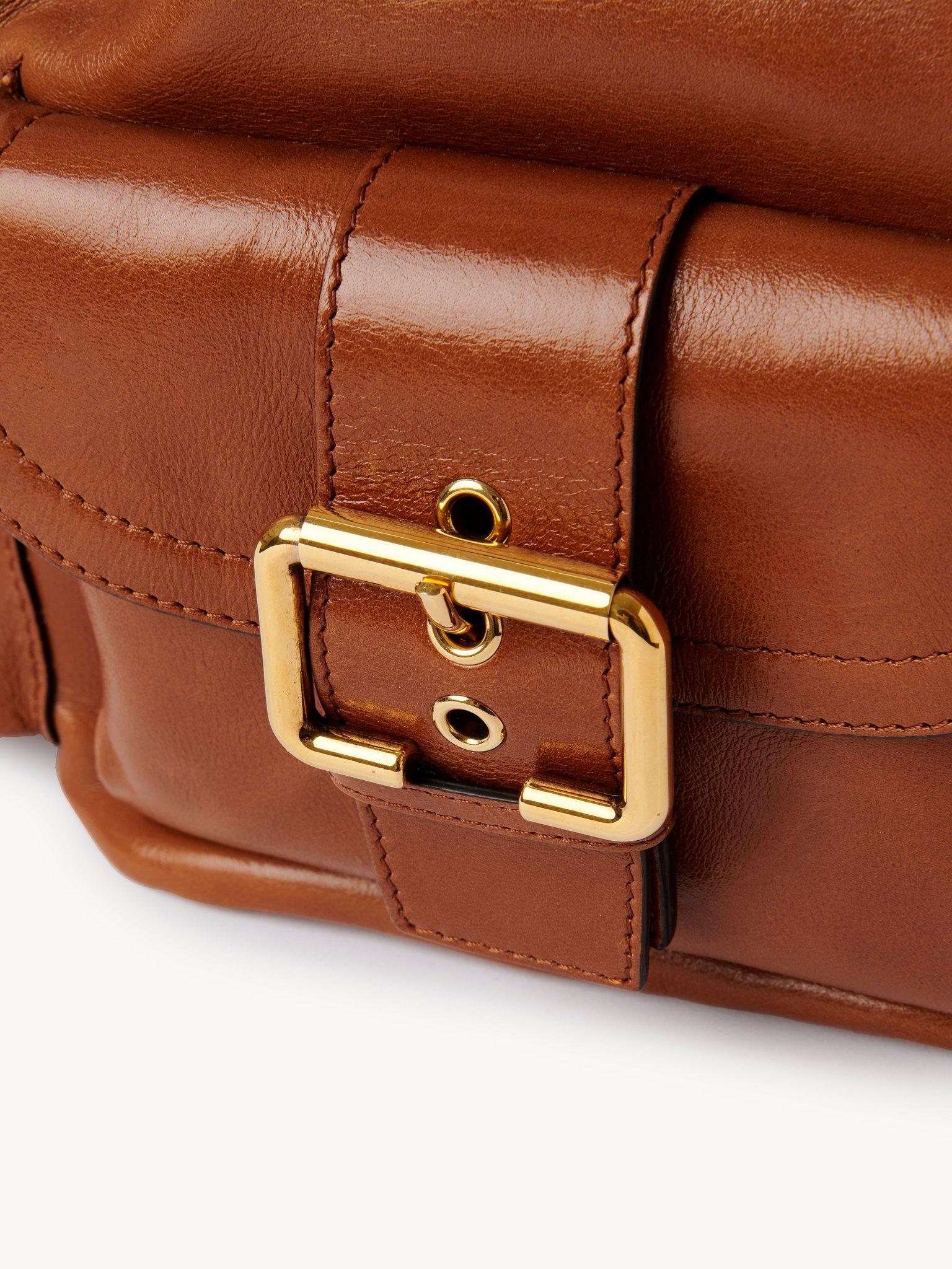 Camera Bucket bag in shiny leather Product Image