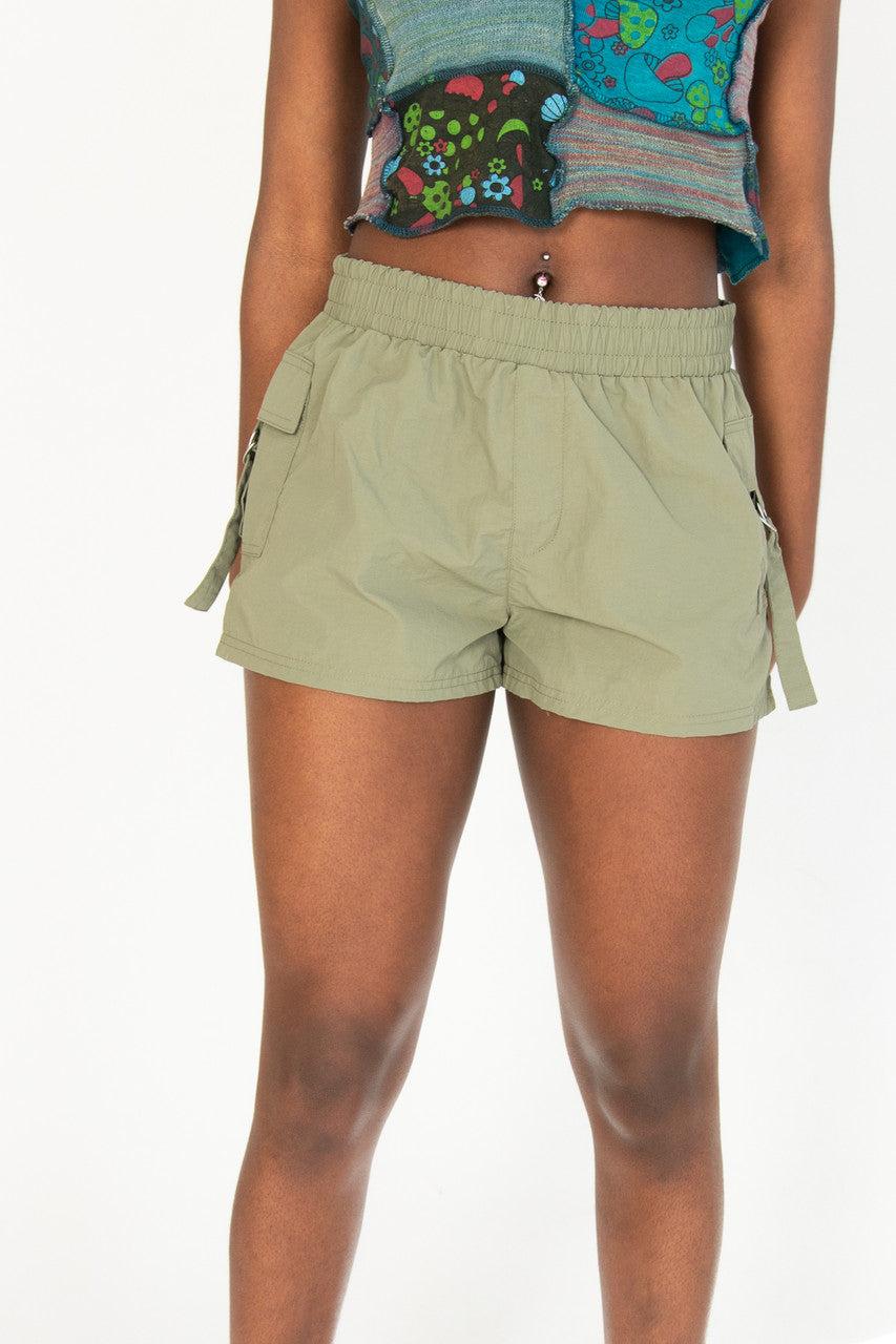 Army Green Parachute Cargo Shorts Product Image