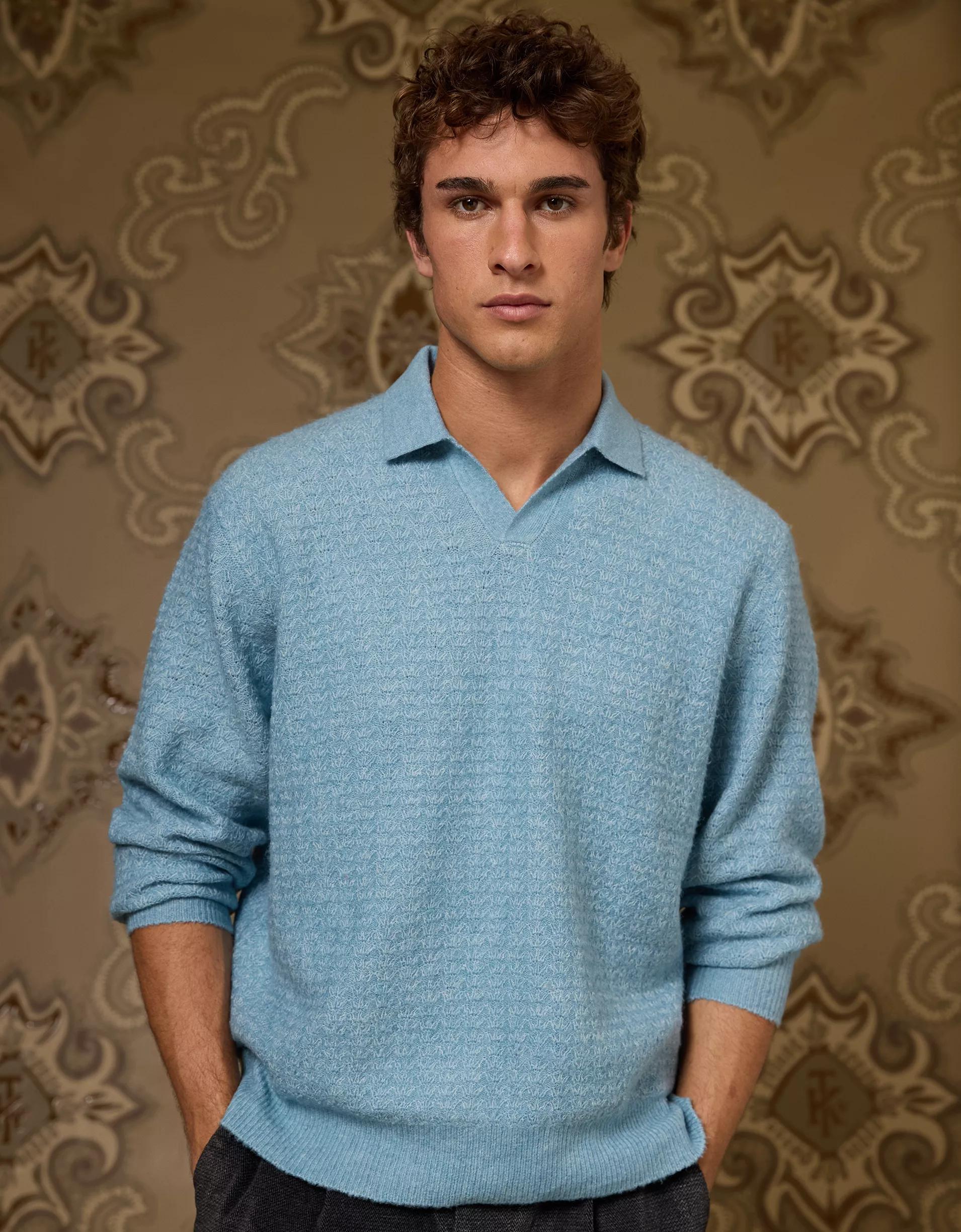 AE x Tru Kolors Long Sleeve Sweater Polo Product Image