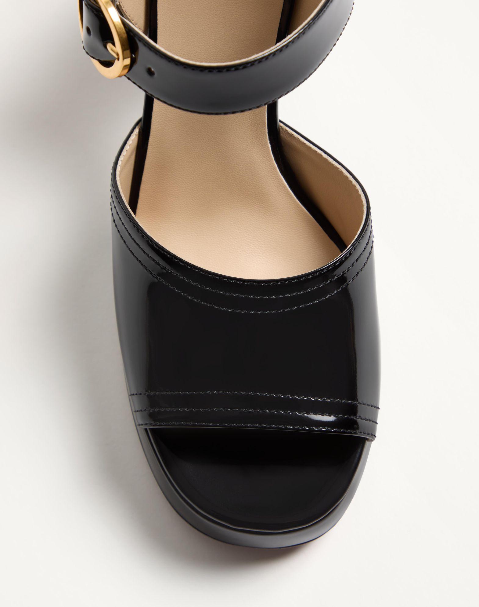 Fawcette Platform Sandal In Polished Calfskin 100Mm Product Image