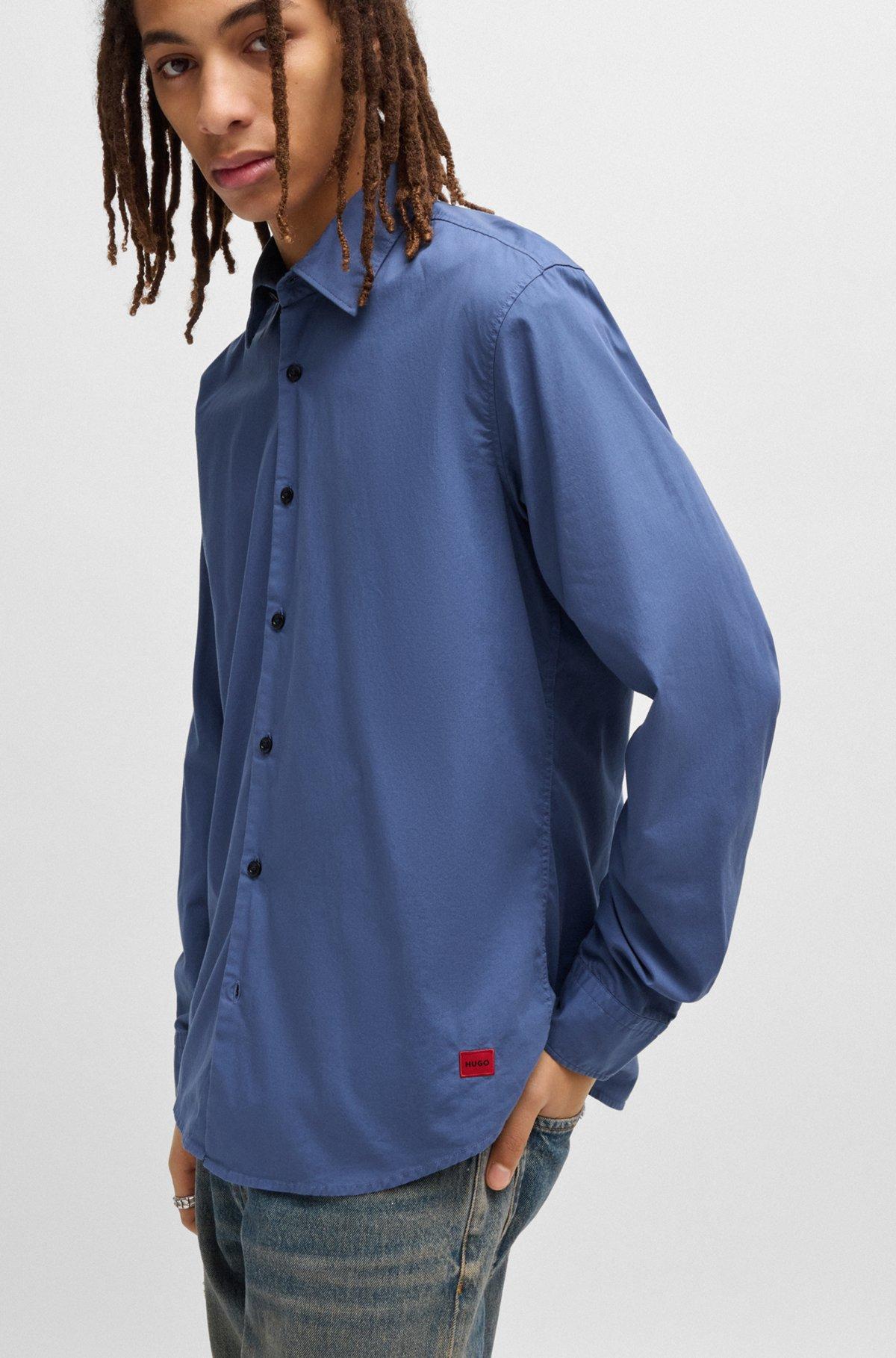 Slim-fit shirt in stretch-cotton canvas Product Image