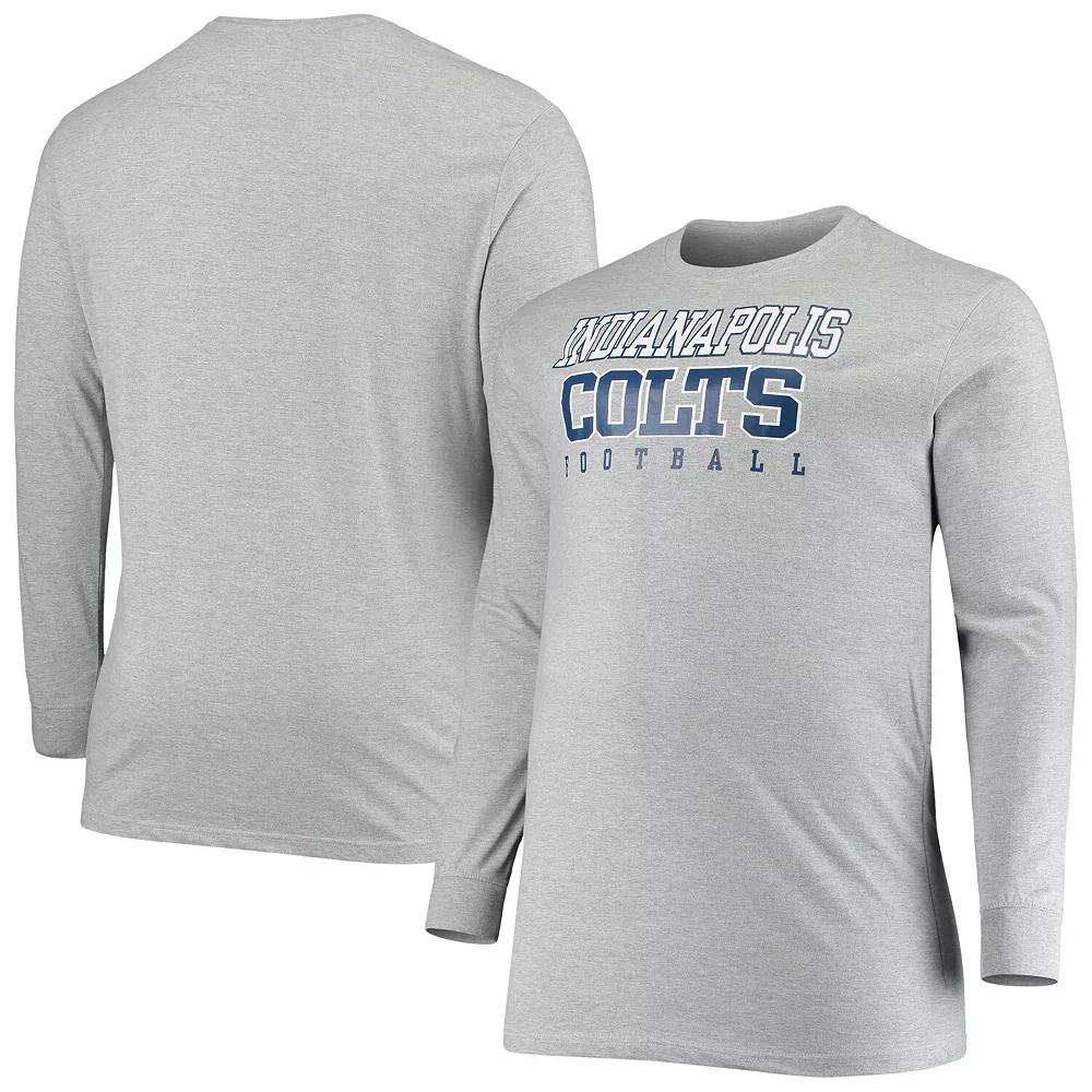 Men's Fanatics Branded Heathered Gray Indianapolis Colts Big & Tall Practice Long Sleeve T-Shirt, Size: 5XB, Grey Product Image