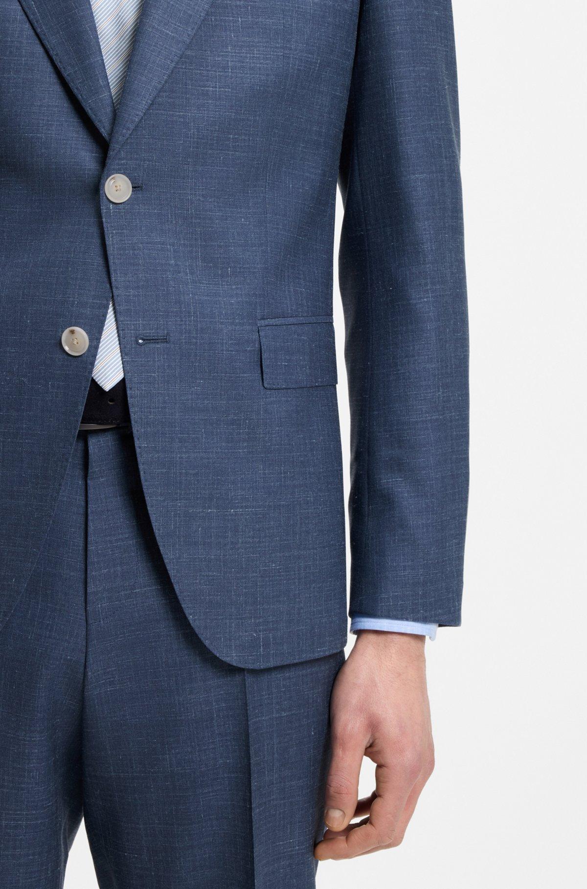 Slim-fit jacket in virgin wool, silk and linen Product Image