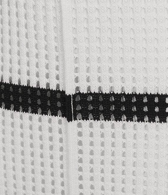 Le' AL.X Stripe Knit Crochet Crew Neck Sleeveless Shift Maxi Dress Product Image