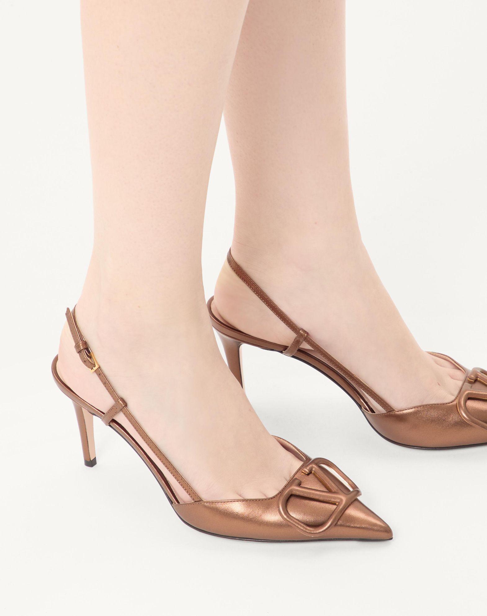 Vlogo Signature Slingback Pump In Laminated Nappa Leather 80Mm Product Image