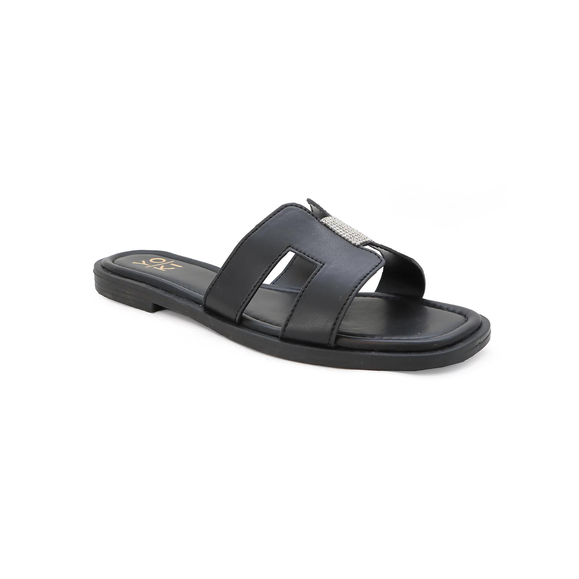 Yoki Women's H-Band Upper Flat Sandal, Size: 7.5 Medium, Black Product Image