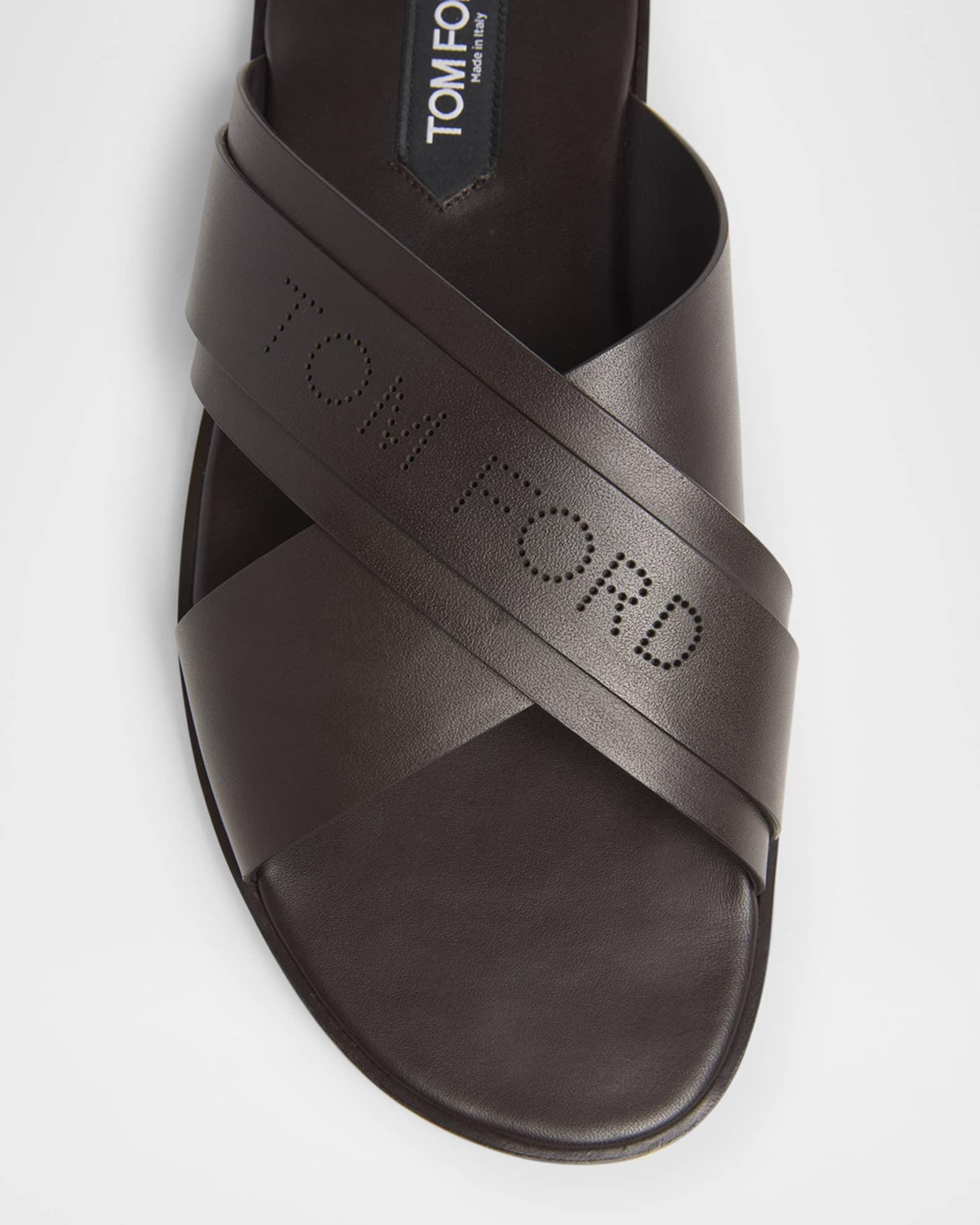 Men's Preston Smooth Leather Slide Sandals Product Image
