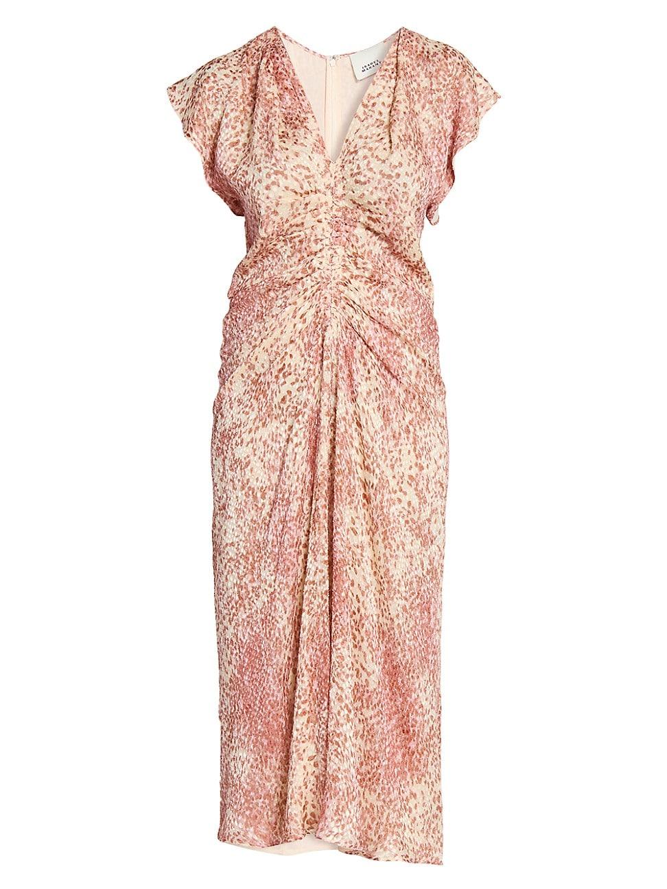 Womens Lyndsay Printed Silk-Blend Midi-Dress Product Image