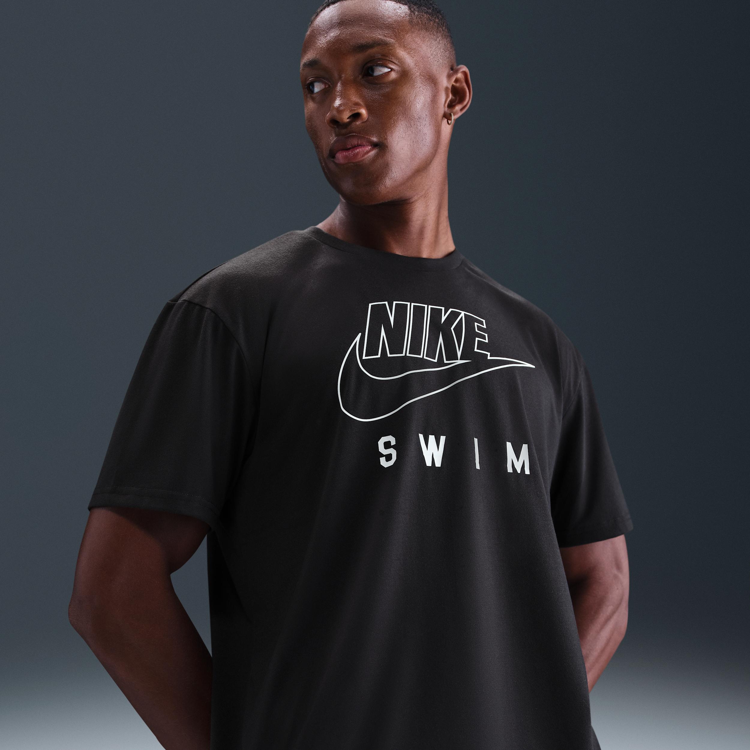 Nike Mens Swim Swoosh Hydroguard Short-Sleeve Top | NESSF524-001 Product Image