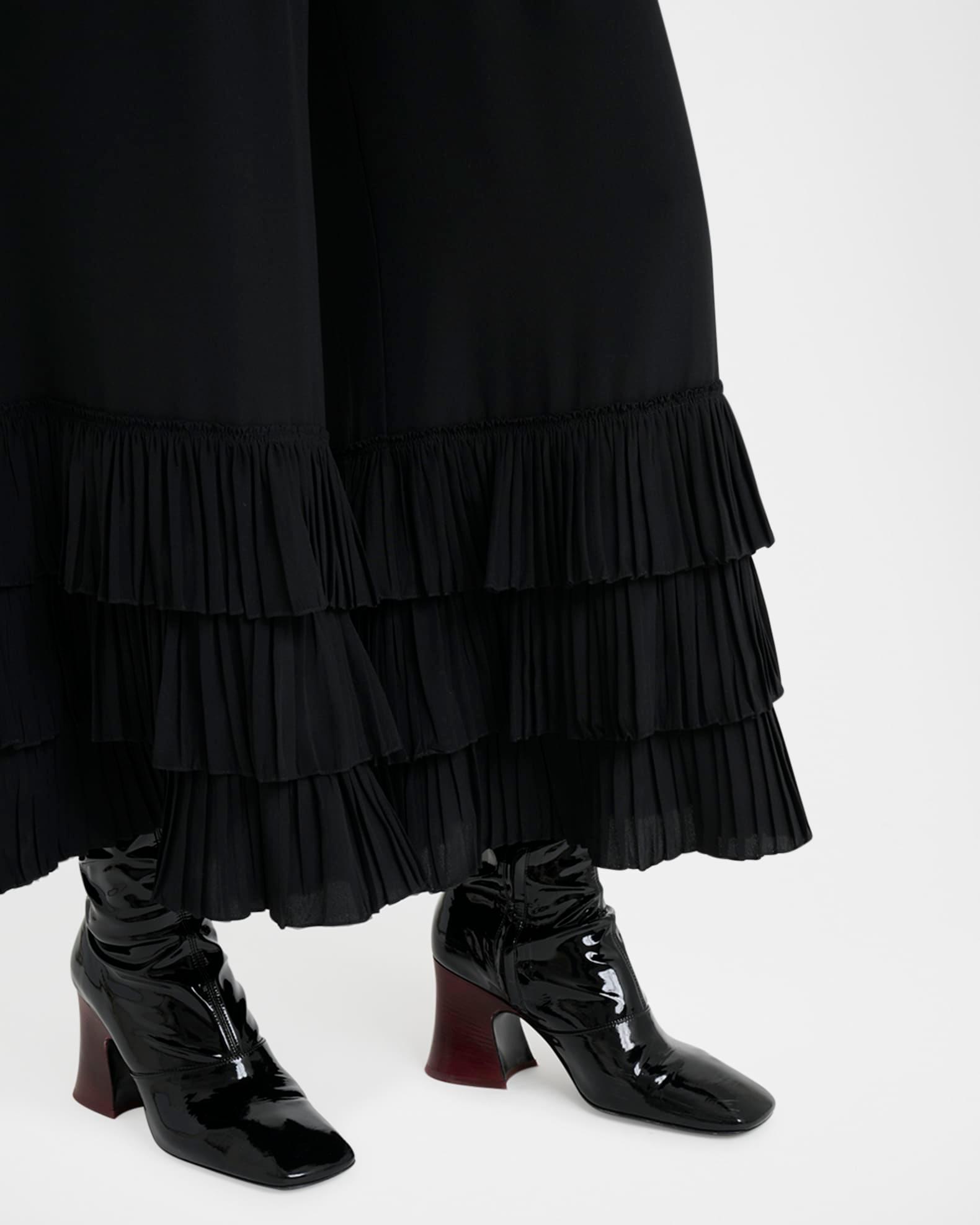 Tiered Ruffle Hem Wide-Leg Pants Product Image