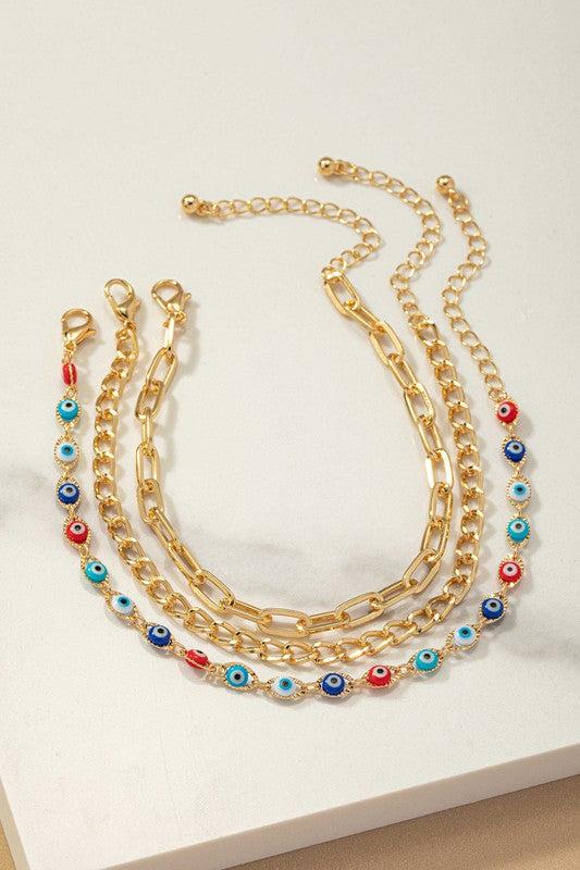 Evil Eye Chain Bracelet Set Product Image