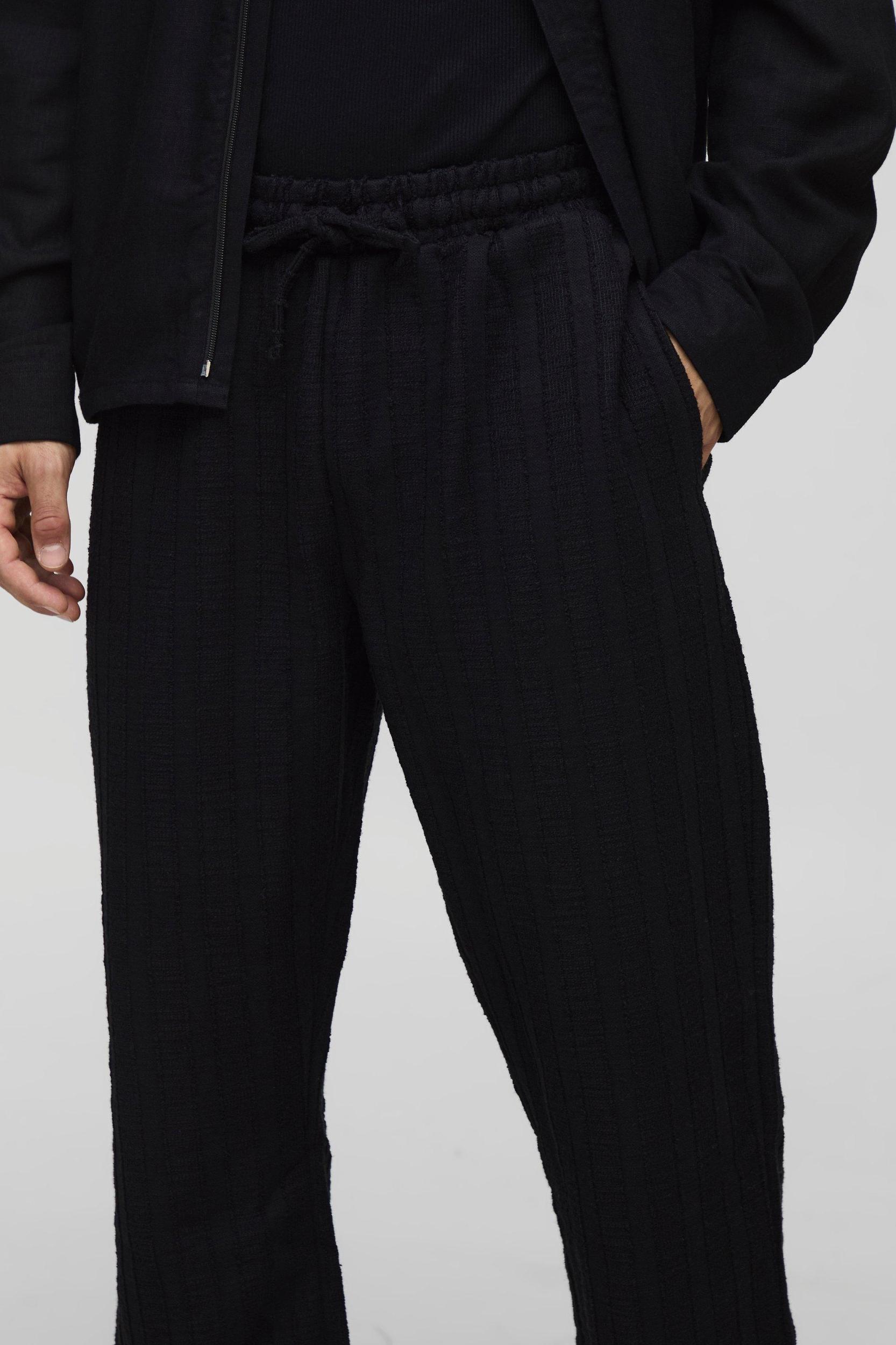 Straight Leg Jacquard Stripe Sweatpants | boohooMAN USA Product Image