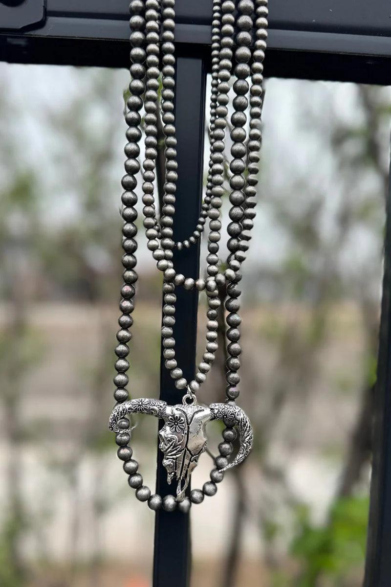 Sterling Kreek Wild & Western Skull Necklace Product Image