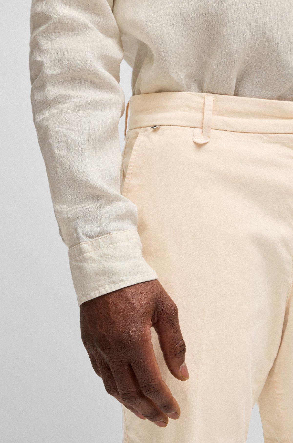 BOSS - Slim-fit shorts in stretch-cotton twill - Light Orange Product Image