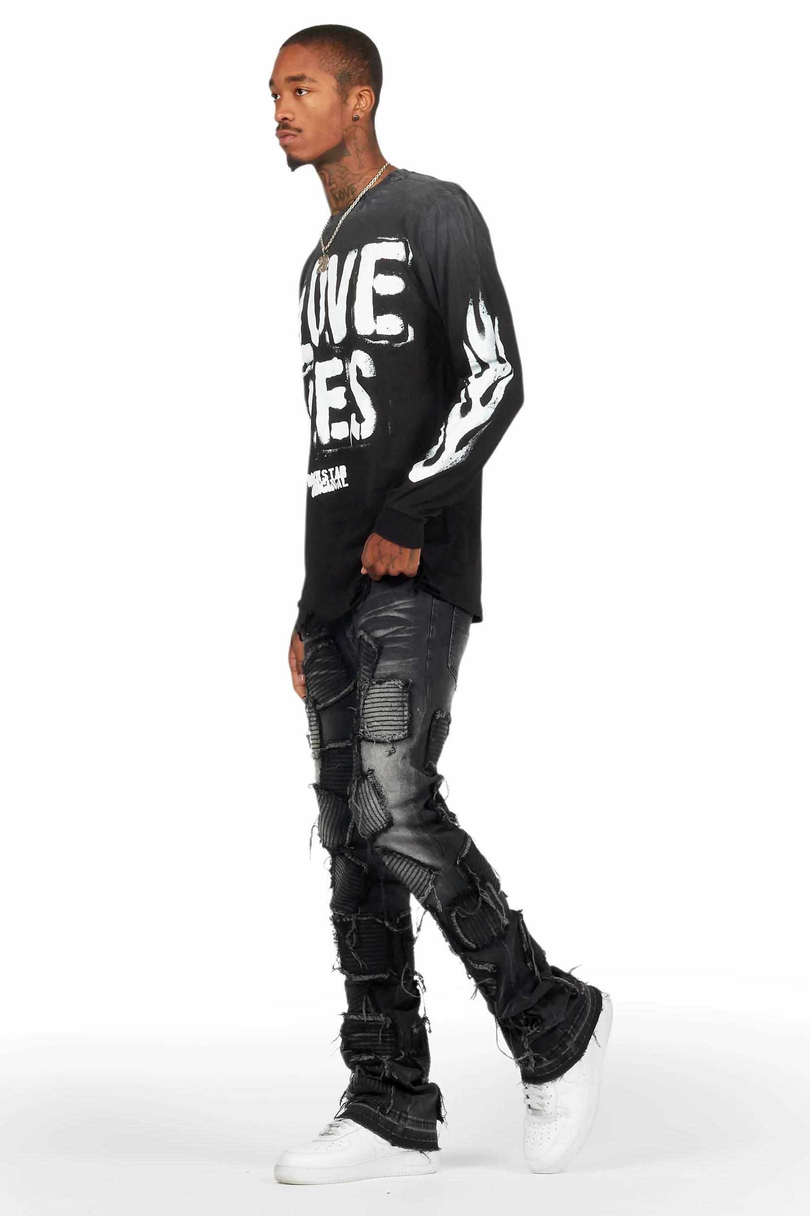 Gawel Grey Stacked Flare Jean Male Product Image