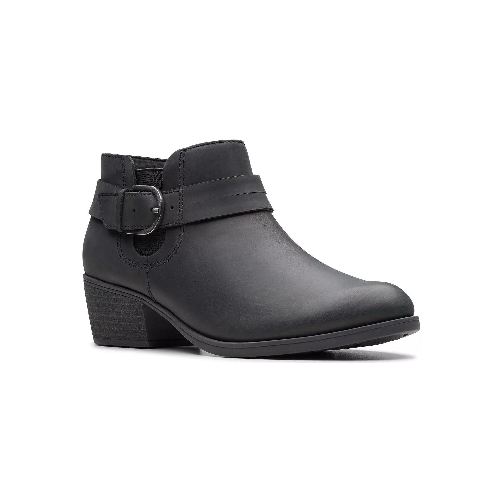 Clarks® Charlten Rae Women's Buckle Detail Leather Ankle Boots,  Product Image