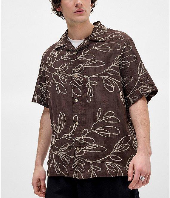 BDG Urban Outfitters Embroidered Short Sleeve Woven Shirt Product Image