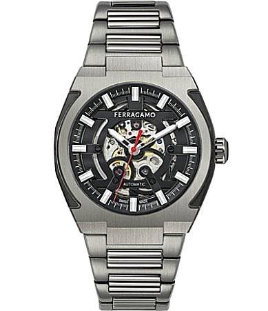Mens Supreme Skeleton IP Gunmetal Bracelet Watch, 43mm Product Image