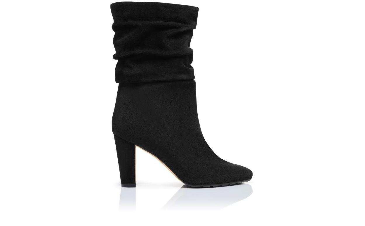 CALASSO Black Suede Mid Calf Boots Product Image