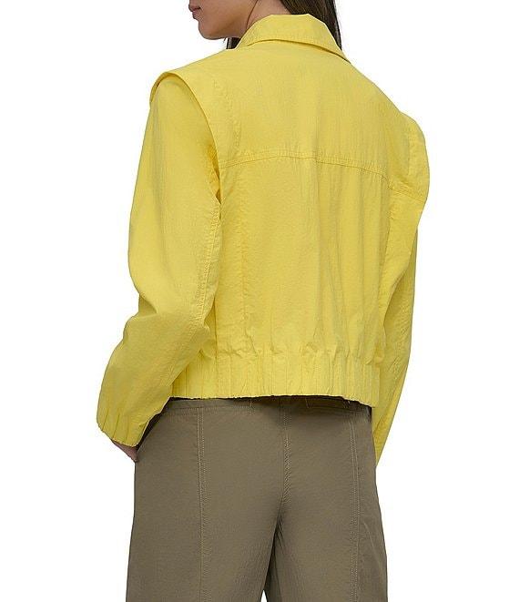 DKNY by Donna Karan Notch Collar Crop Trench Jacket Product Image