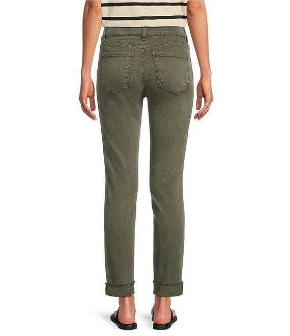 KUT from the Kloth Amy Denim Double Button Ankle Straight Leg Roll Up Cuff Jeans Product Image