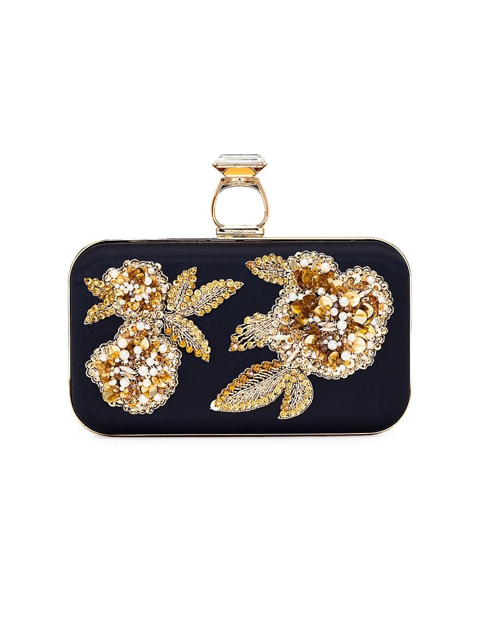 Womens On The Rocks Embellished Satin Clutch Product Image