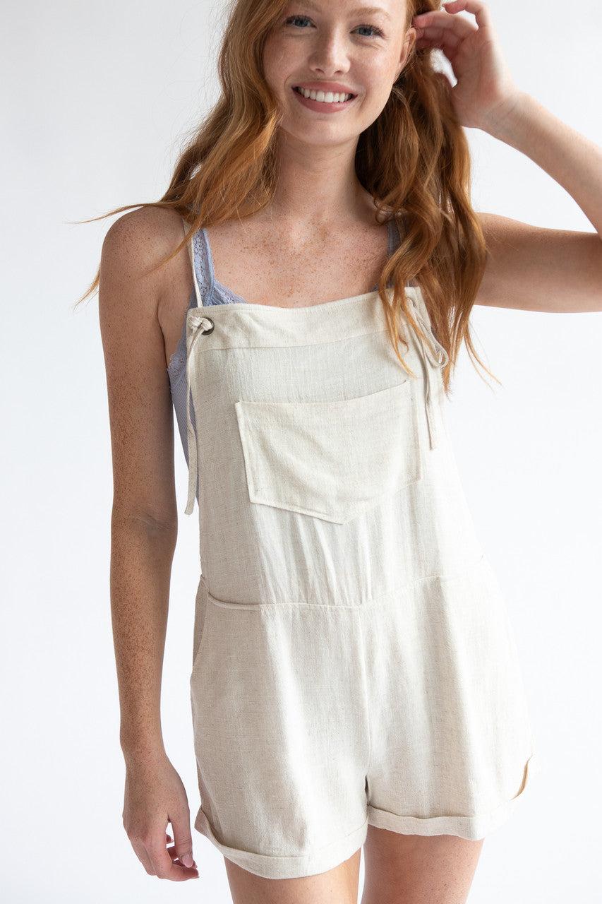 Linen Blend Lightweight Overalls Product Image