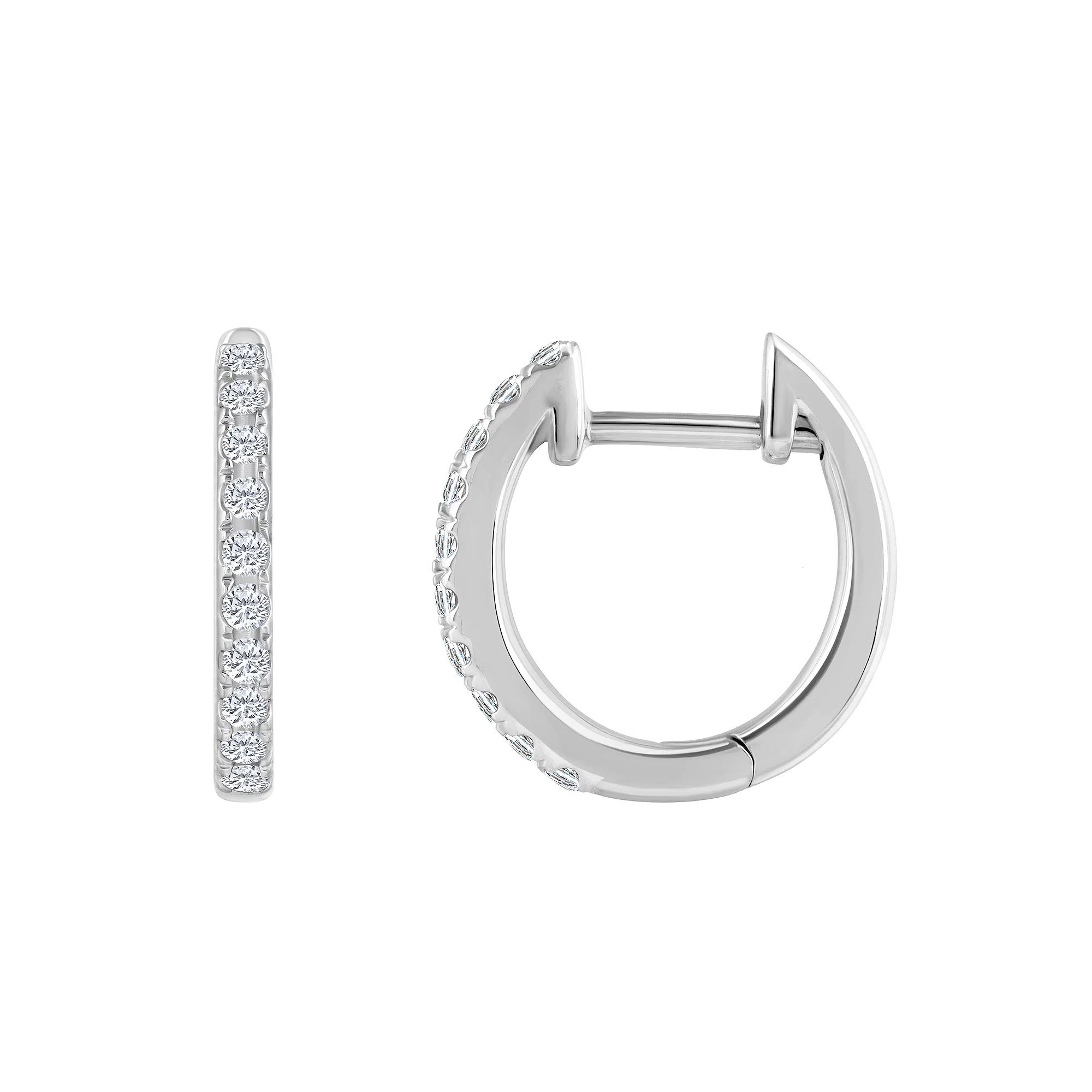 Celebration Gems 14k Gold 1/5 Carat T.W. Diamond Hoop Earrings, Women's, 14k Whgold Product Image