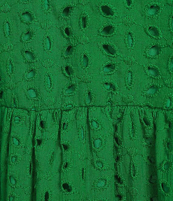 Sugarlips Eyelet V-Neck Short Sleeve Mini Dress Product Image