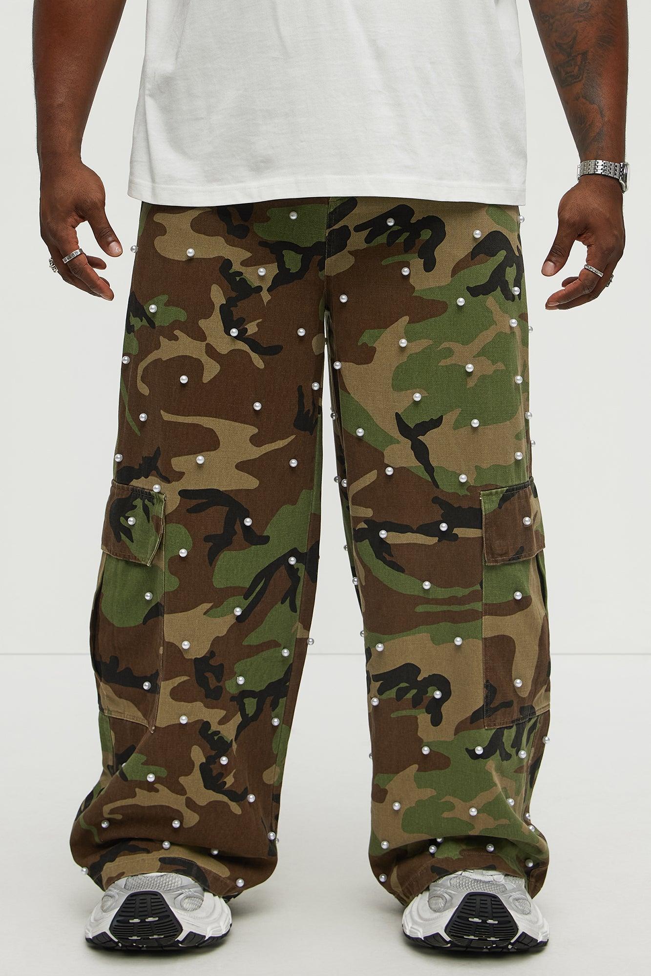 Pearl Wildin Camo Cargo Baggy Pants - Camouflage Product Image