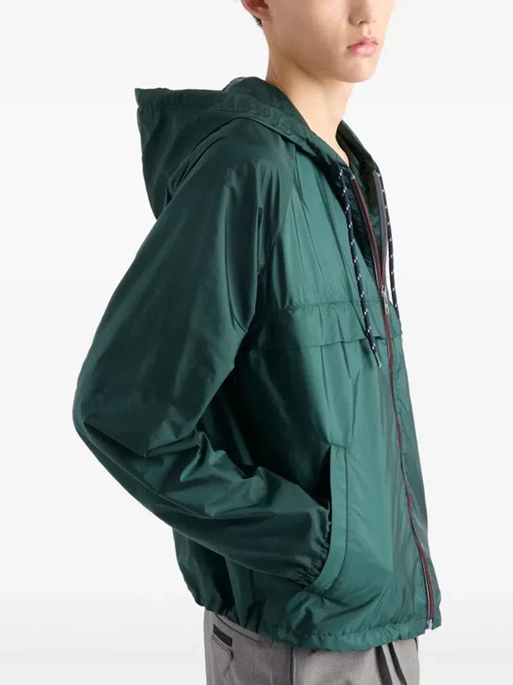 PRADA Blousonjacke Aus Re-nylon In Green Product Image