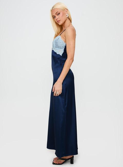 Better Than Words Lace Maxi Dress Navy Product Image
